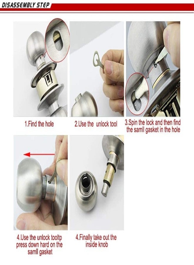 MLD STA005 Bedroom Living Room Round knob Door Locks Tubular Cylindrical Lock Backset Doors with 3 Keys (Stainless Steel 202,Colour- Silver Matte) Pack of -1 - Image 5